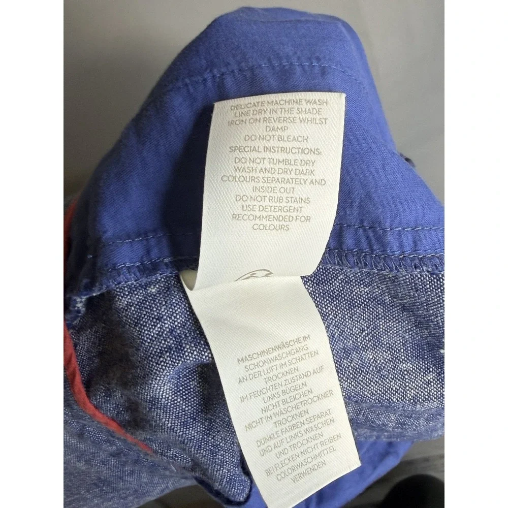 Boden St Ives Linen Blend Paper Bag Shorts Blue Size 6 High Waist 6